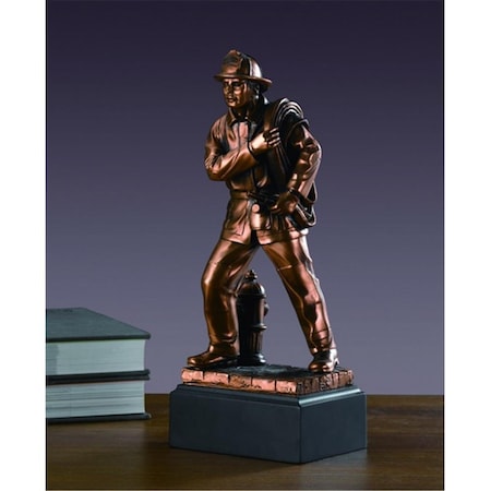 Dwellingdesigns F Fire Fighter Bronze Plated Resin Sculpture DW2442734